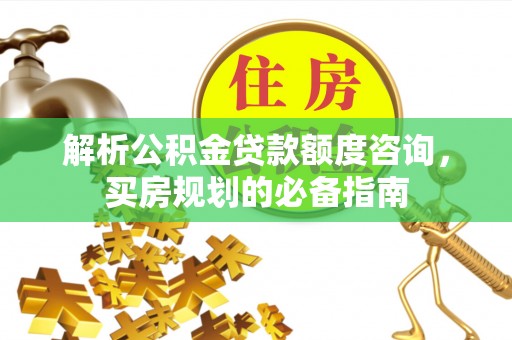 盐湖解析公积金贷款额度咨询，买房规划的必备指南