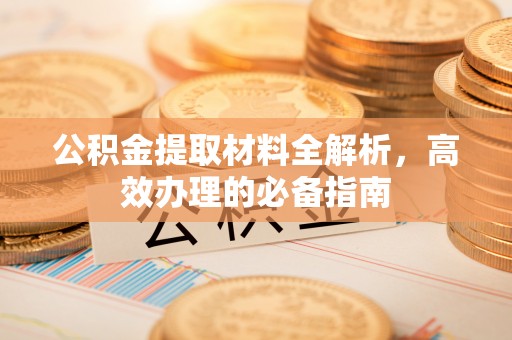 盐湖公积金提取材料全解析，高效办理的必备指南