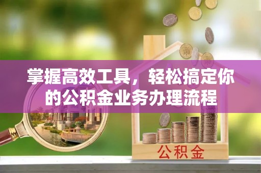 盐湖掌握高效工具，轻松搞定你的公积金业务办理流程