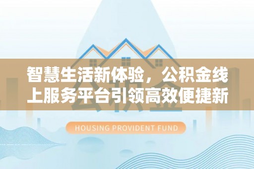 盐湖智慧生活新体验，公积金线上服务平台引领高效便捷新潮流