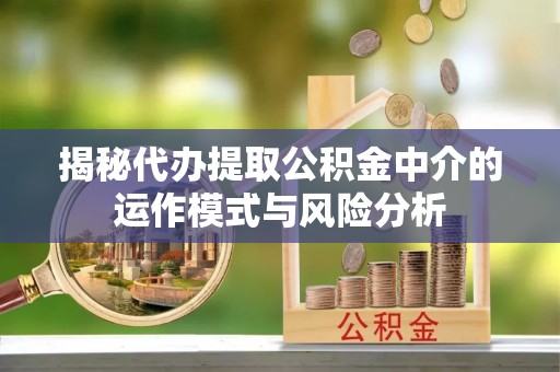 盐湖揭秘代办提取公积金中介的运作模式与风险分析