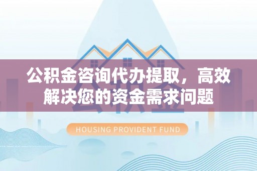 盐湖公积金咨询代办提取，高效解决您的资金需求问题