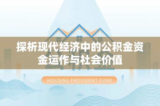 盐湖探析现代经济中的公积金资金运作与社会价值